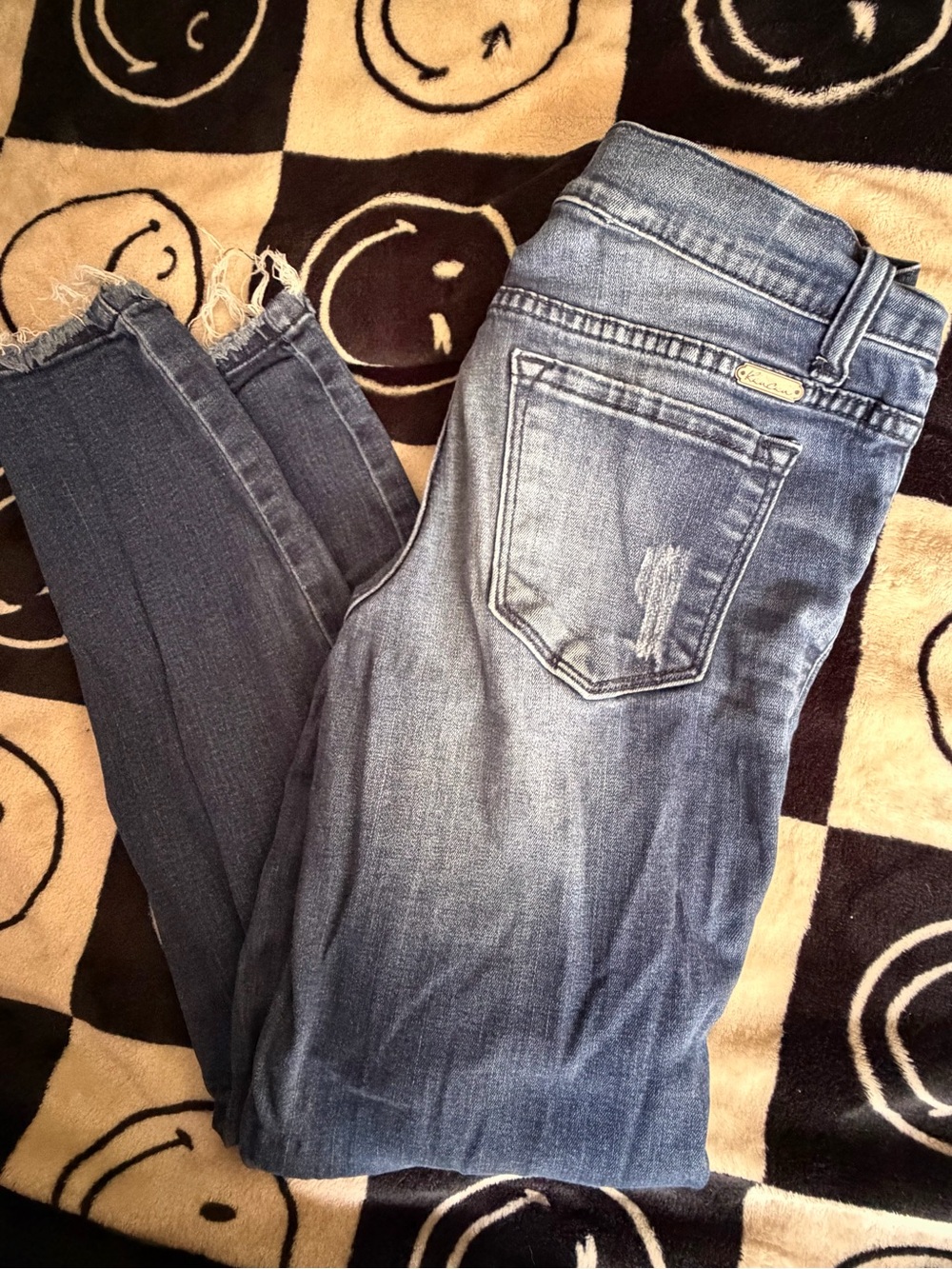 KanCan Light-Mid Blue Distressed Skinny Jeans